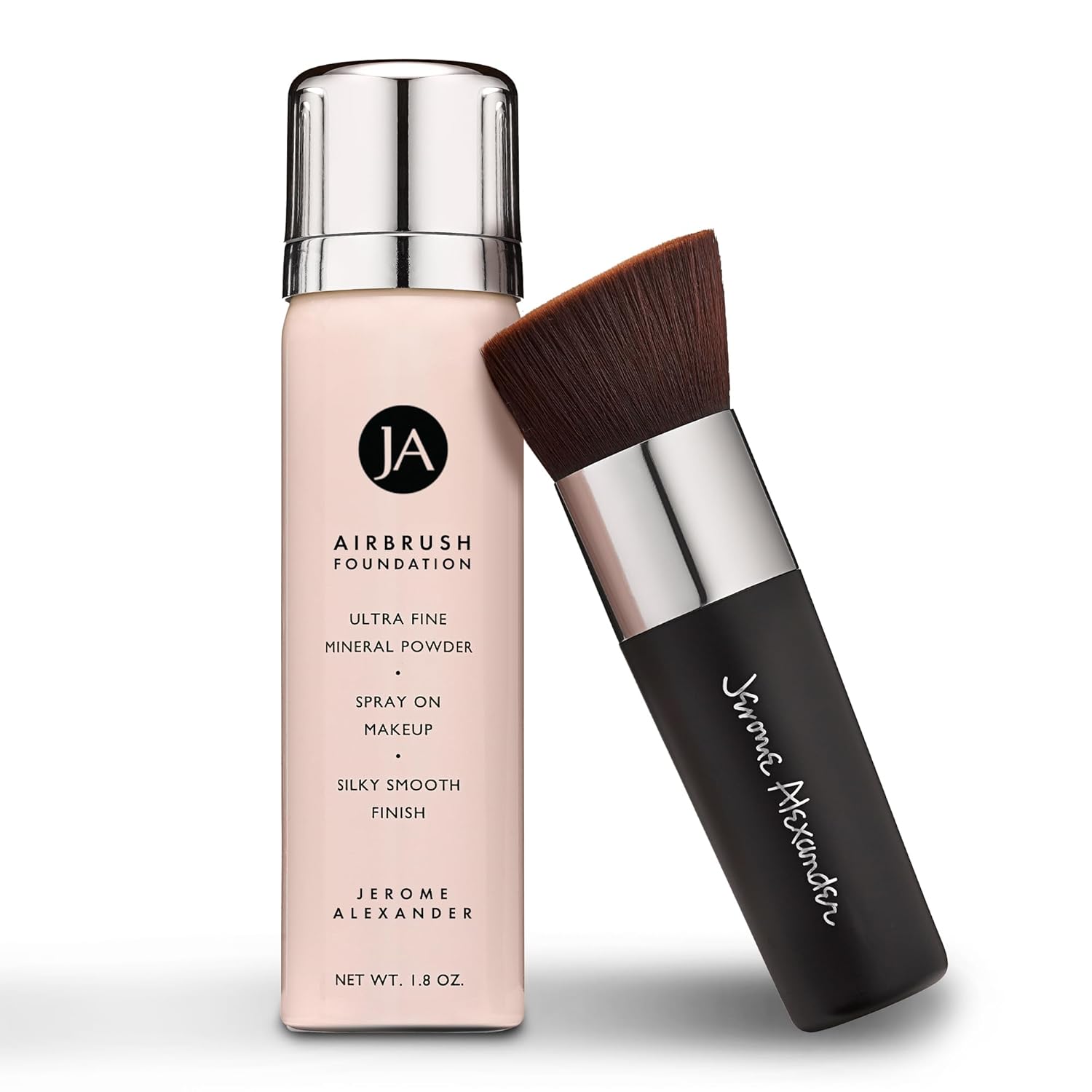 MagicMinerals AirBrush Foundation by Jerome Alexander – 2pc Set with Airbrush Foundation and Kabuki Brush – Spray Makeup with Anti-aging Ingredients for Smooth Radiant Skin (Light) MagicMinerals AirBrush Foundation by Jerome Alexander – 2pc Set with Airbrush Foundation and Kabuki Brush – Spray Makeup with Anti-aging Ingredients for Smooth Radiant Skin (Light)