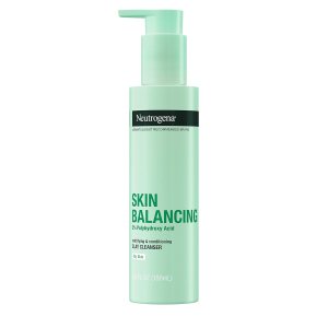 Neutrogena Skin Balancing Kaolin Clay Cleanser with 2% Polyhydroxy Acid (PHA), Mattifying & Conditioning Face Wash for Oily Skin, Paraben-Free, Soap-Free, Sulfate-Free, 6.3 fl oz