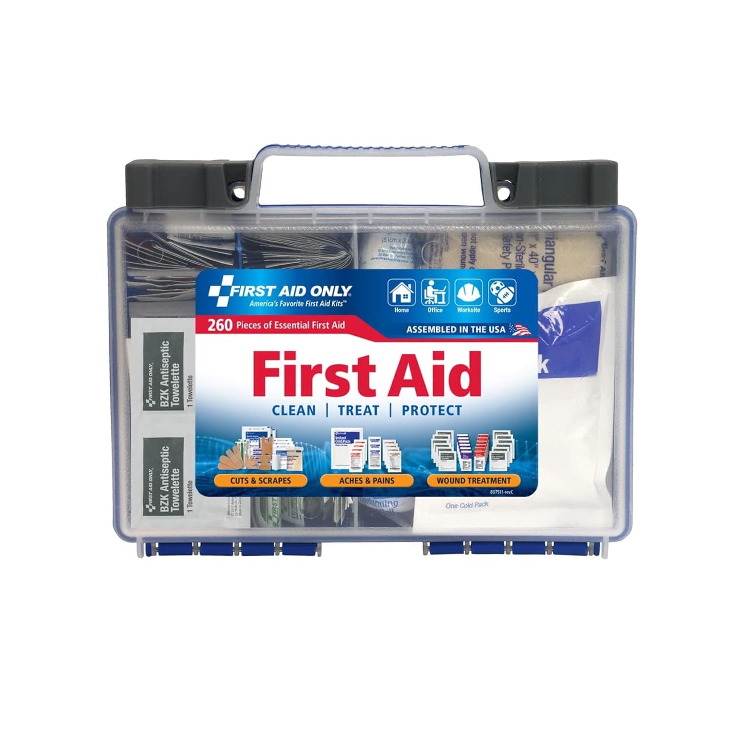 First Aid Only 91248 OSHA-Compliant All-Purpose 50-Person Emergency First Aid Kit for Home, Work, and Travel, 260 Pieces First Aid Only 91248 OSHA-Compliant All-Purpose 50-Person Emergency First Aid Kit for Home, Work, and Travel, 260 Pieces