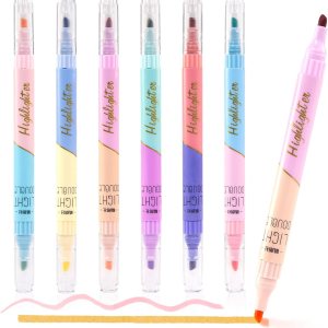 Highlighters- 12 Colors Cute and Aesthetic Highlighter for Journaling Planner Notes- No Bleed Pastel Highlighters Assorted Colors for School and Office Supplies (6 Count)