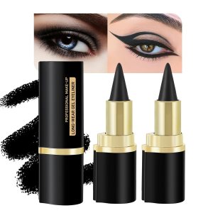 Lucoss Black Gel Eyeliner Pencil, Eyeliner Pencil Waterproof Smudge Proof Eyeliner Pen Black Face Paint Stick Eye Black Sticks Halloween Makeup Smooth Black Eye liner Pencil for Women