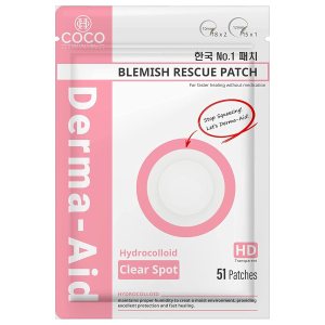 Acne Patches Pimples Zits Patch Blemish – Derma-Aid for Blemish Spot, Face & Skin Care, Facial Stickers (Clear)