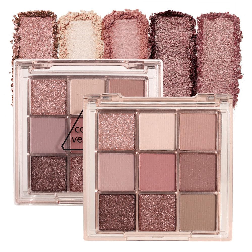 9 Colors Colorful Eyeshadow Palette Makeup,Rose Gold Brown Nude Purple Matte Shimmer Neutral Eye Shadow Powder Palette,Highly Pigmented Naturing-Looking Long Lasting Waterproof 9 Colors Colorful Eyeshadow Palette Makeup,Rose Gold Brown Nude Purple Matte Shimmer Neutral Eye Shadow Powder Palette,Highly Pigmented Naturing-Looking Long Lasting Waterproof
