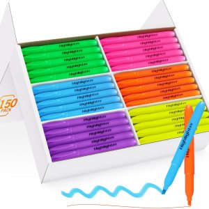 Highlighters, Chisel Tip Dry-Quickly Highlighter Markers, 150 Count-6 Assorted Colors Highlighters Bulk Pack for Adult Kids, Office Classroom Must Have, School Supplies for Teachers