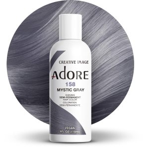 Adore Semi Permanent Hair Color – Vegan and Cruelty-Free Hair Dye – 4 Fl Oz – 158 Mystic Gray (Pack of 1)