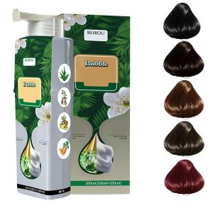 200 ML Natural Plant Bubble Hair Dye,Pure Plant Extract for Grey Hair Color Bubble Dye Shampoo. (Dark Brown)