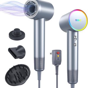 Hair Dryer, 110,000 RPM Professional Negative Ionic Dryer with Diffuser, 1400W High-Speed Brushless Blow Dryer for Fast Drying, Low Noise for Home and Travel