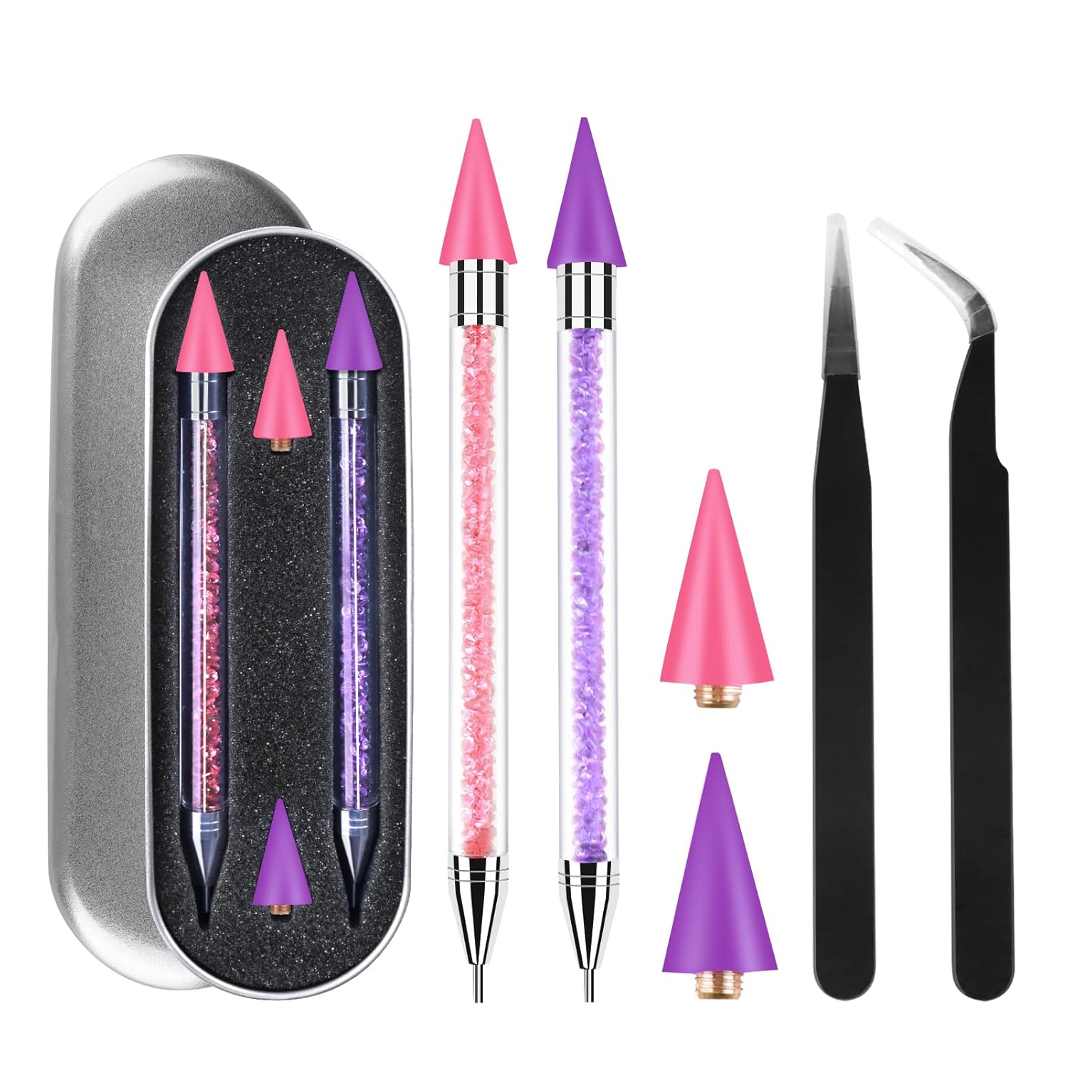 Rhinestone Picker Tool,2 Pcs Rhinestones Diamond Painting Dotting Pen,Rhinestone Tool,Gem Picker Tool,Manicure Nail Art DIY Decoration Tool,Wax Pencil for Rhinestones (Purple and Pink) Rhinestone Picker Tool,2 Pcs Rhinestones Diamond Painting Dotting Pen,Rhinestone Tool,Gem Picker Tool,Manicure Nail Art DIY Decoration Tool,Wax Pencil for Rhinestones (Purple and Pink)