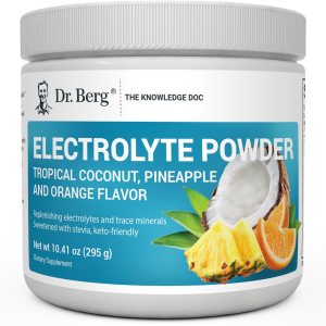 Dr. Berg Zero Sugar Hydration Keto Electrolyte Powder – Enhanced w/ 1,000mg of Potassium & Real Pink Himalayan Salt (NOT Table Salt) – Tropical Coconut, Pineapple & Orange Drink Supplement 50 Servings