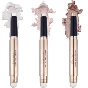 3 Pcs Eyeshadow Stick Makeup Cosmetics Eye Brightener Stick Waterproof Eyeshadow Crayon Pencil with Soft Smudger, Glitter Shimmer Eye Shadow Pen Sets for Eye Makeup (#1#2#3)