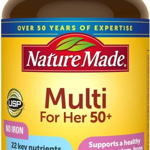 Nature Made Multivitamin For Her 50+ with No Iron, Womens Multivitamin for Daily Nutritional Support, Multivitamin for Women, 60 Softgels, 60 Day Supply