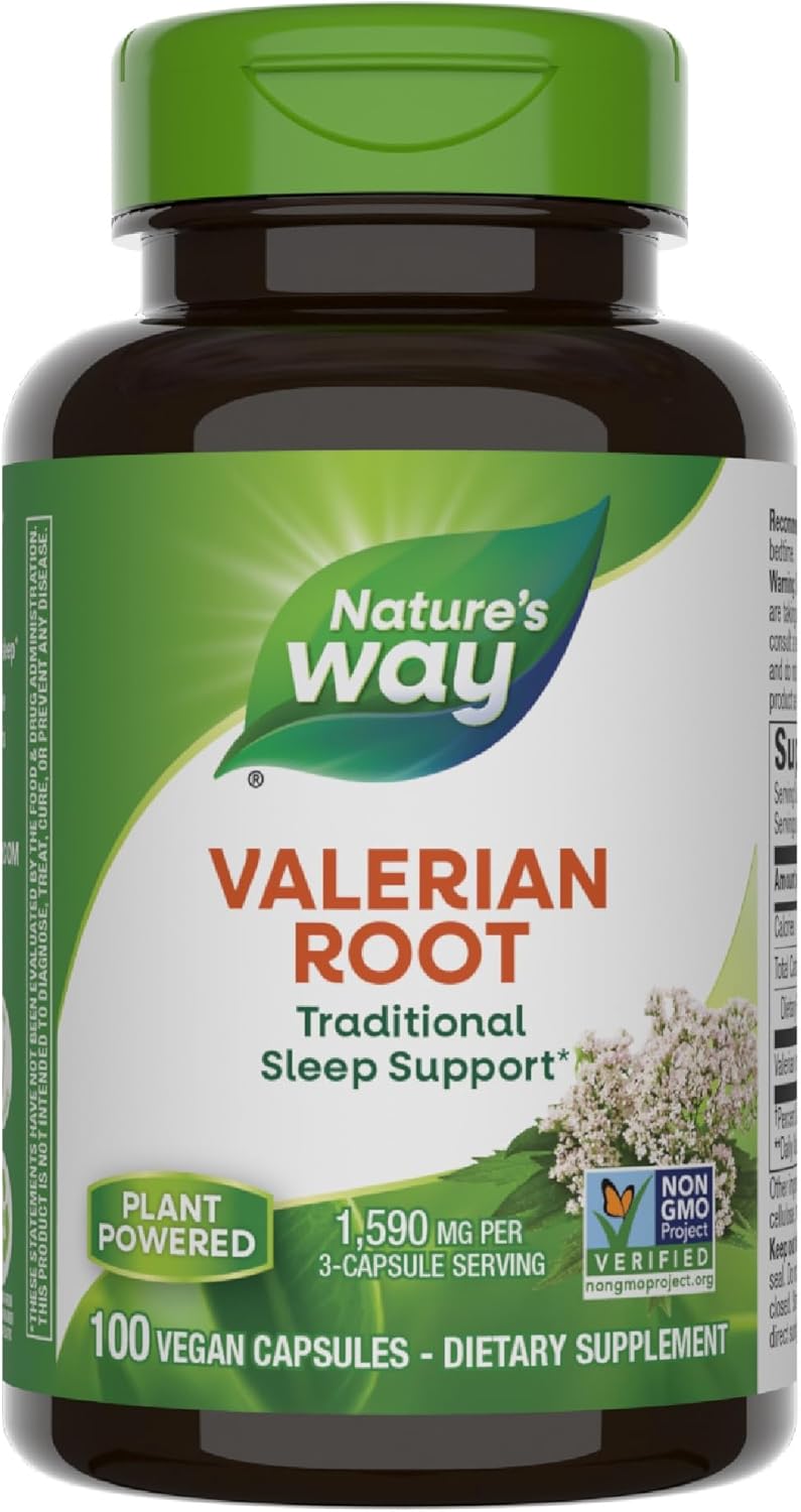 Nature’s Way Valerian Root – Traditional Sleep Support* – Valerian Root Capsules – Gluten Free & Vegan – 100 Capsules Nature’s Way Valerian Root – Traditional Sleep Support* – Valerian Root Capsules – Gluten Free & Vegan – 100 Capsules