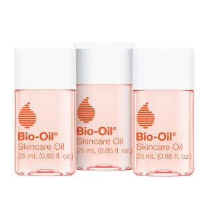 Bio-Oil Skincare Body Oil Serum for Scars and Stretch Marks, Body and Face Moisturizer, Dermatologist Recommended, Non-Comedogenic, Travel Size, For All Skin Types, Vitamin A, E, 0.85 Oz, Pack of 3
