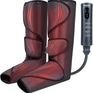 CINCOM Leg Massager with Heat and Compression, Leg Massager for Circulation and Pain Relief FSA HSA, Heating Calf Leg Air Compression Massager Help with Relief Edema RLS