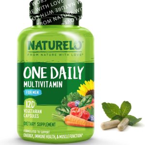 NATURELO Mens Multivitamins – One Daily Multivitamin for Men with Vitamins, Minerals & Organic Whole Foods, Boost Energy & Health, Non-GMO, 120 Vegetarian Capsules