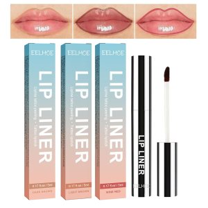 3pcs Lip Liner – Peel Off Lip Liner, Peel Off Lip Liner Tattoo, Peel Off Lip Stain, Long Lasting Lip Stain Peel Off, Infused with Hyaluronic Acid & Vitamin E