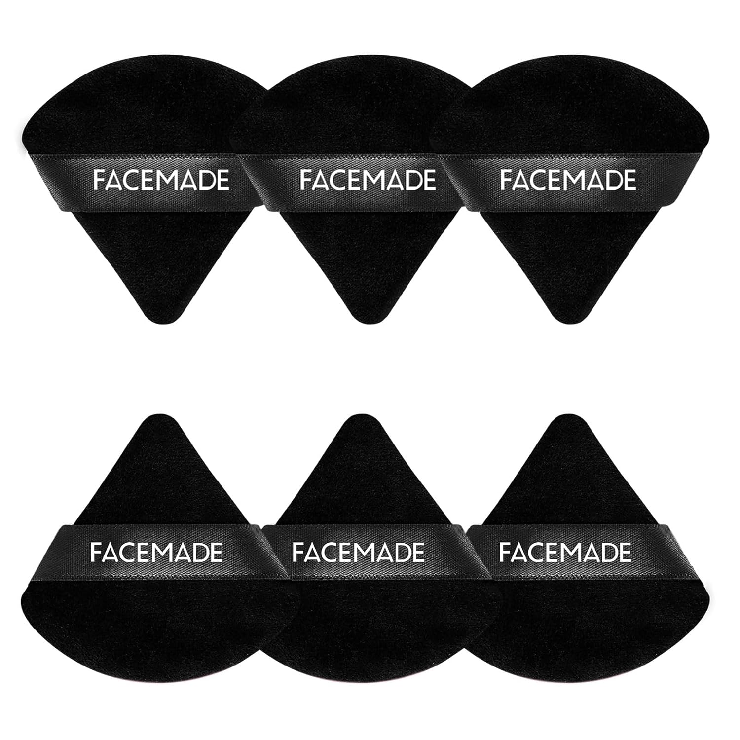 6 Pieces Face Powder Puff with a Travel Case, Soft Makeup Puff with a Container, Triangle Velour Makeup Sponge for Loose Powder Body Powder, Beauty Makeup Tools, Black 6 Pieces Face Powder Puff with a Travel Case, Soft Makeup Puff with a Container, Triangle Velour Makeup Sponge for Loose Powder Body Powder, Beauty Makeup Tools, Black