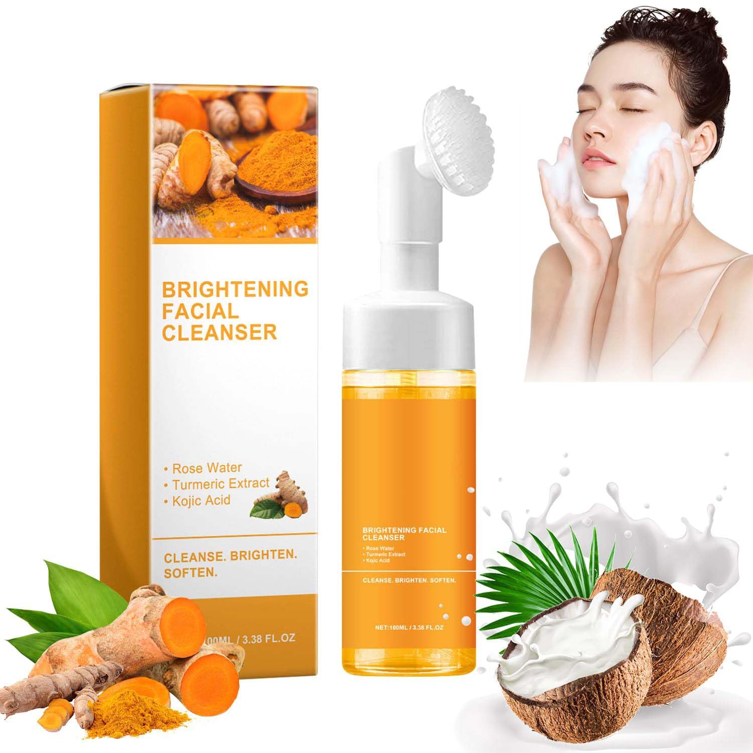 Turmeric Facial Cleanser, Turmeric Face Wash, Foaming Facial, Deep cleansing of facial skin, Turmeric Foaming Cleanser for All Skin Turmeric Facial Cleanser, Turmeric Face Wash, Foaming Facial, Deep cleansing of facial skin, Turmeric Foaming Cleanser for All Skin