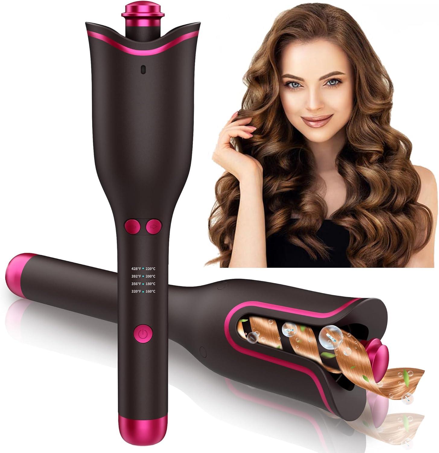 Automatic Curling Iron Ceramic Hair Curler 1 Inch | Auto Self Rotating Easy Curling Wand Anti-scald & Tangle-free for All Hair Styling | Electric Dual Voltage Automatic Curling Iron Ceramic Hair Curler 1 Inch | Auto Self Rotating Easy Curling Wand Anti-scald & Tangle-free for All Hair Styling | Electric Dual Voltage