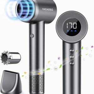 Hair Dryer, 110, 000 RPM High Speed Blow Dryer for Fast Drying, Negative Ionic Hair Dryer for Hair Care, HD Display, 360° Rotating Magnetic Nozzle, Low Noise Hair Dryer for Home and Travel