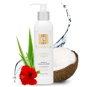 Organic Face Wash – Anti-Aging, Hydrating, Gentle Daily Cleanser for Women and Men with Coconut Oil, Aloe Vera, Activated Charcoal, and Vitamin C and E