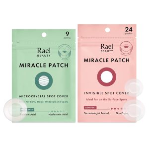Rael Pimple Patches, Miracle Patch Bundle – Hydrocolloid Acne Patch for Face, Zit & Blemish, Breakouts, All Skin Types, Vegan, Cruelty Free (Invisible & Microcrystal Spot Cover, 33 Count)