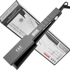 Professional Wide Titanium K&K Flat Iron 1.75 Inch Hair Straightener for Straight and Curly Hair (1.75 Inch)