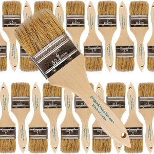 Vermeer Chip Paint Brushes – 24-Pack – 2″ Chip Brushes for Paints, Stains, Varnishes, Glues, & Gesso – Home Improvement – Interior & Exterior Use