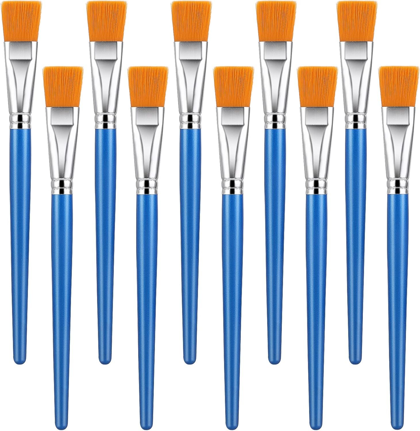 10 Pcs Flat Paint Brushes for Acrylic Painting, 1 Inch Art Paint Brushes Artist Painting Brush for Acrylic Watercolor Oil Detail Painting 10 Pcs Flat Paint Brushes for Acrylic Painting, 1 Inch Art Paint Brushes Artist Painting Brush for Acrylic Watercolor Oil Detail Painting