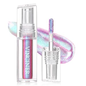 Glitter Chameleon Liquid Lipsticks, Diamond Shimmer Glow Metallic Lip Gloss, Long Lasting Waterproof Shiny Glimmer Sparkly Lipstick for Women Girls Face Eye Glow Christmas Party Makeup Gift 6#