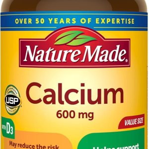 Nature Made Calcium 600 mg with Vitamin D3, Dietary Supplement for Bone Support, 220 Tablets (pack of 1)