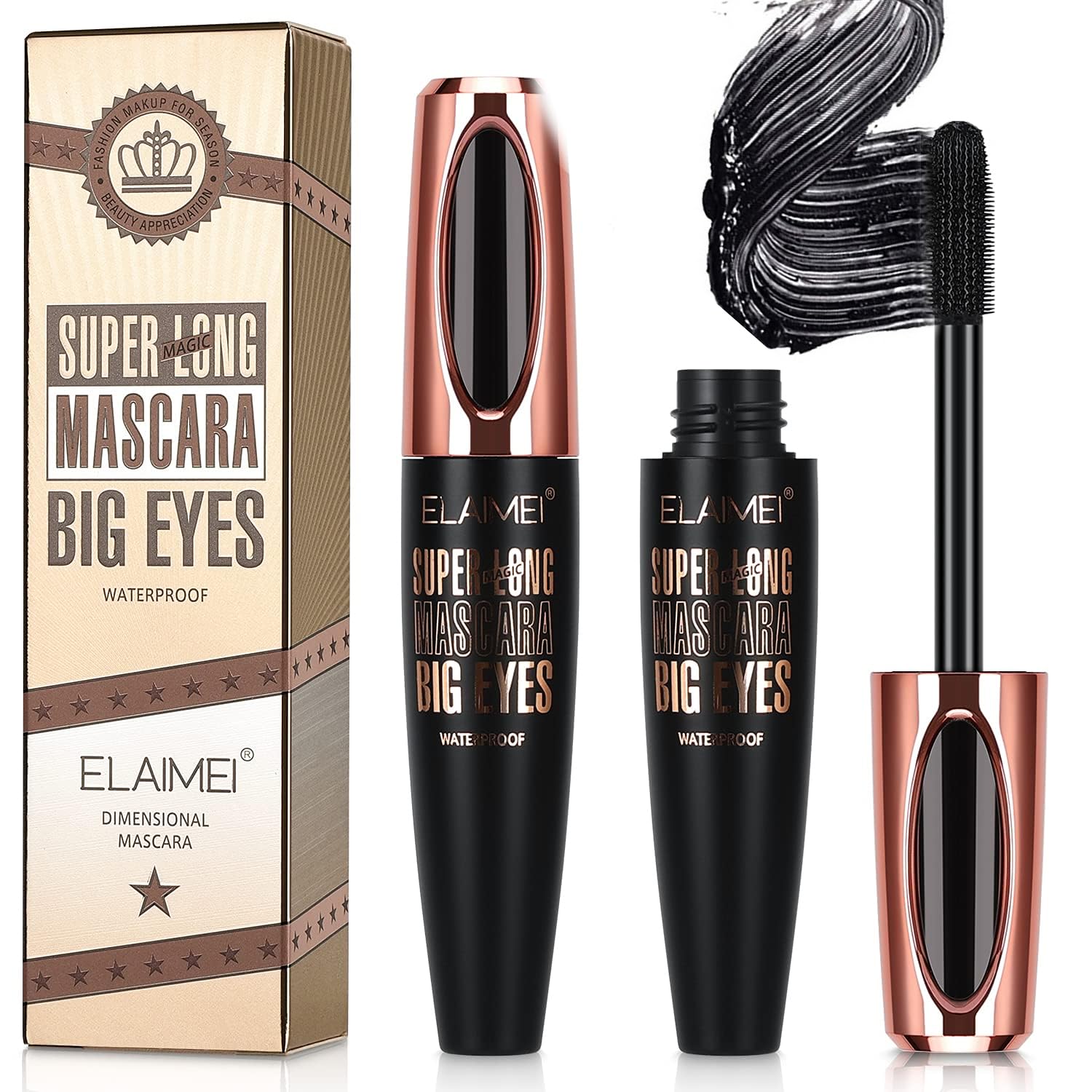 2 Pack Mascara Black Volume and Length, Natural Waterproof Smudge-Proof 4D Silk Fiber Lash Mascara Long-Lasting, Adds Length, Depth & Glamour Effortlessly 2 Pack Mascara Black Volume and Length, Natural Waterproof Smudge-Proof 4D Silk Fiber Lash Mascara Long-Lasting, Adds Length, Depth & Glamour Effortlessly