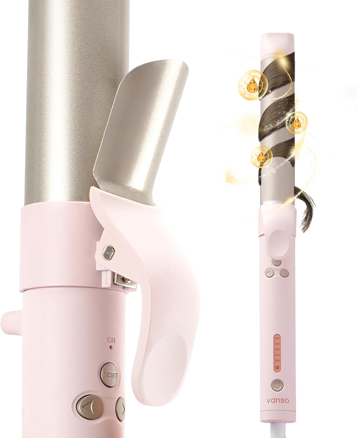 Rotating curling iron 1 1/4 inch – automatic curling wand for Beach Curls/Waves, for shoulder-length to long hair, 30s Fast Heat-up Rotating curling iron 1 1/4 inch – automatic curling wand for Beach Curls/Waves, for shoulder-length to long hair, 30s Fast Heat-up