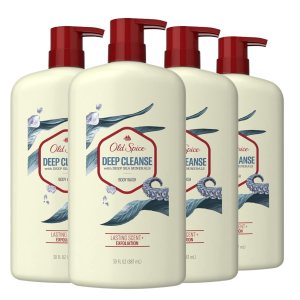Old Spice Men’s Body Wash Deep Cleanse with Deep Sea Minerals, 30 oz (Pack of 4)