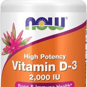 NOW Supplements, Vitamin D-3 2,000 IU, High Potency, Structural Support*, 30 Softgels