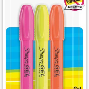 Sharpie – Gel Highlighter, Assorted Colors – 3 per Set