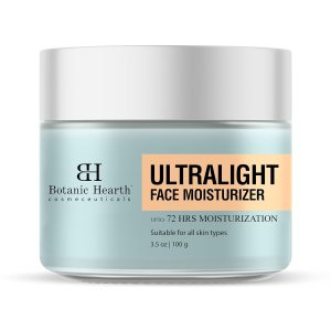 Botanic Hearth Ultra Light Face Moisturizer with Hyaluronic Acid | Oil- Free 72H Facial Moisturization for All Skin Types | Non Comedogenic | Lightweight, Non Greasy & Quick Absorbing | 3.5 oz