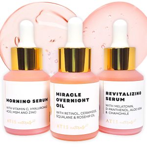 ATIS Vitamin C Face Serum – Anti Aging Facial Serum – Hyaluronic Acid & Retinol Serum for Face – Firming, Restoring & Hydrating | Fine Lines, & Wrinkles Remover, Tone & Revitalize, 1fl oz,3 Bottles