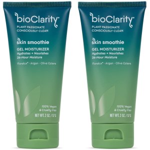 BioClarity Skin Smoothie 24-Hour Gel Moisturizer for Normal & Oily Skin Types | 100% Vegan, Clean Ingredients | Olive, Argan, Ceramide, 2 Fl Oz (Pack of 2)