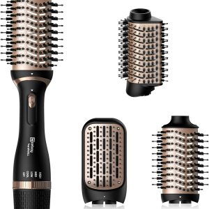 Nicebay Hair Dryer Brush,Hot Tools Blow Dryer Brush in One for Drying/Straightening/Curling/Voluming, Oval Hot Air Brush,One-Step Blowout Brush Hair Dryer with 3 Attachments, Multi-temperature Setting