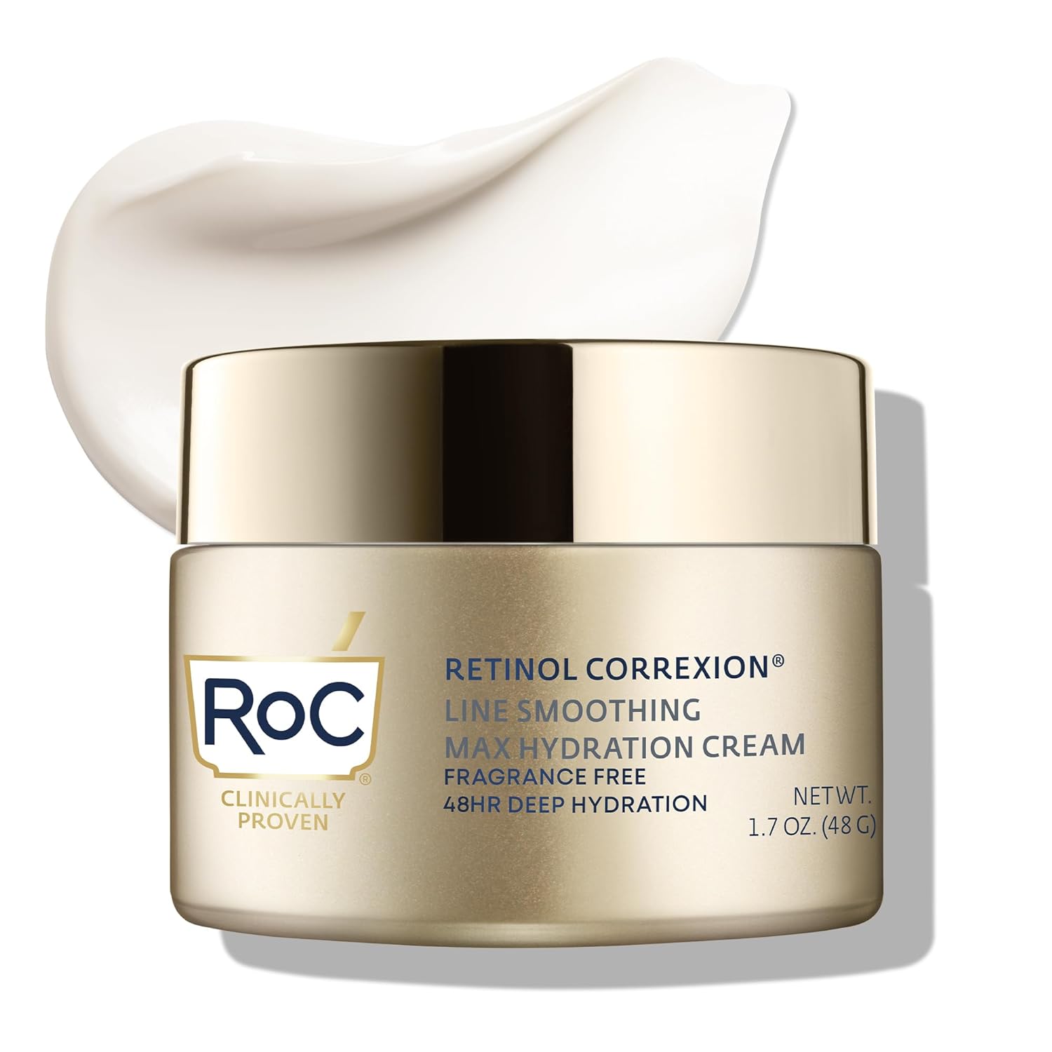 RoC Retinol Correxion Max Hydration Anti-Aging Daily Face Moisturizer with Hyaluronic Acid, Fragrance-Free, Oil Free Skin Care, 1.7 Ounces (Packaging May Vary) RoC Retinol Correxion Max Hydration Anti-Aging Daily Face Moisturizer with Hyaluronic Acid, Fragrance-Free, Oil Free Skin Care, 1.7 Ounces (Packaging May Vary)