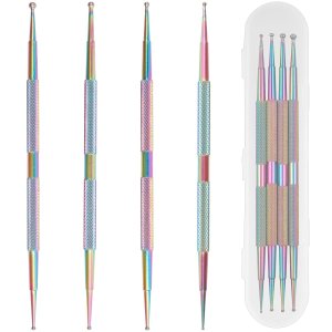Nail Dotting Tool, 4 PCS Professional Nail Art Dotting Tool Ball End Nail Dotting Tool for Painting Nail Design Pattern Embossing,Art Dot Tools