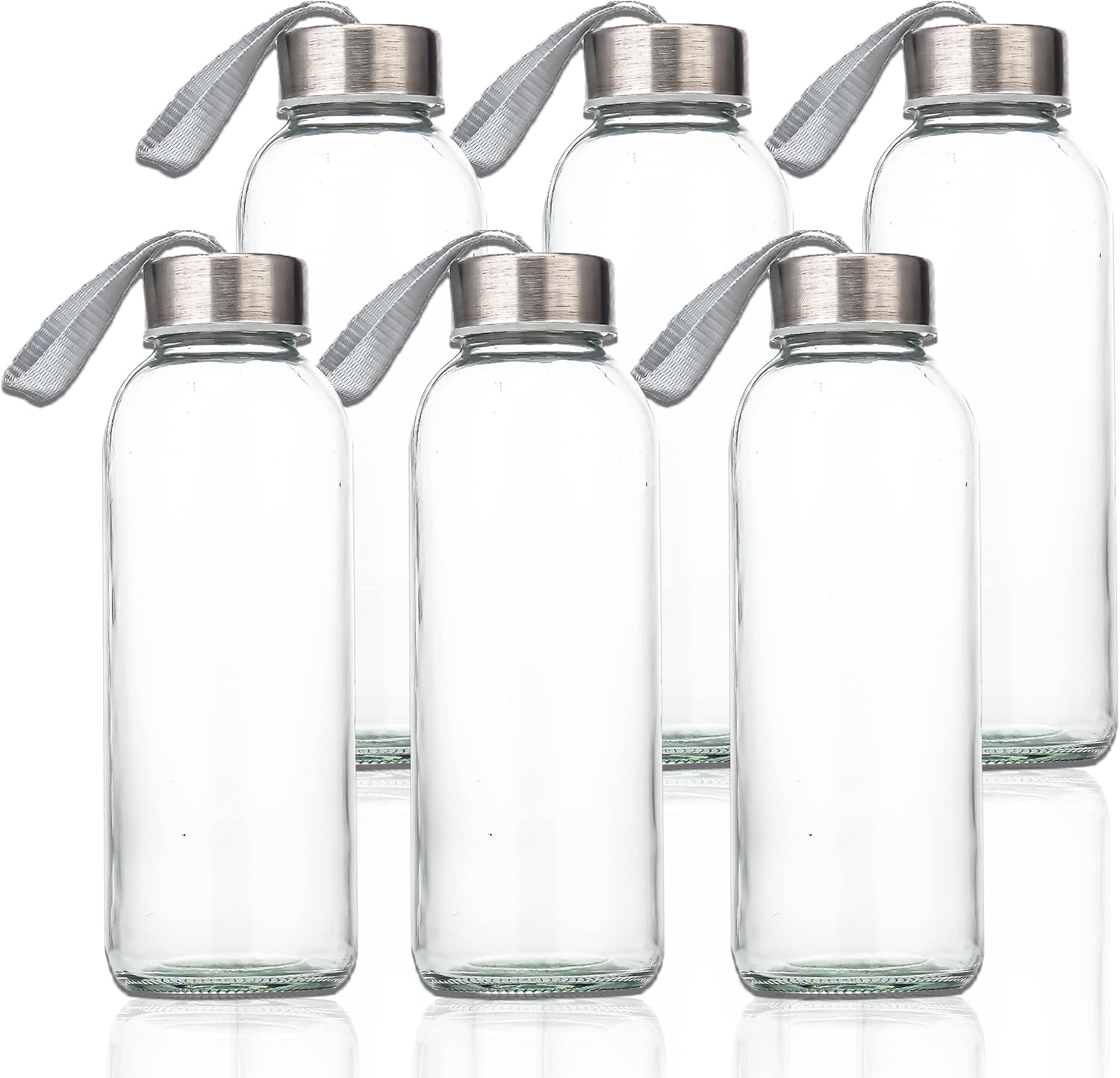 SureSave Glass Water Bottles with Stainless Steel Lids and Sleeves | 16 Oz Reusable Glass Bottles with Carrying Loop for Eco-Friendly Travel Drinks and Beverages (6 Pack) SureSave Glass Water Bottles with Stainless Steel Lids and Sleeves | 16 Oz Reusable Glass Bottles with Carrying Loop for Eco-Friendly Travel Drinks and Beverages (6 Pack)