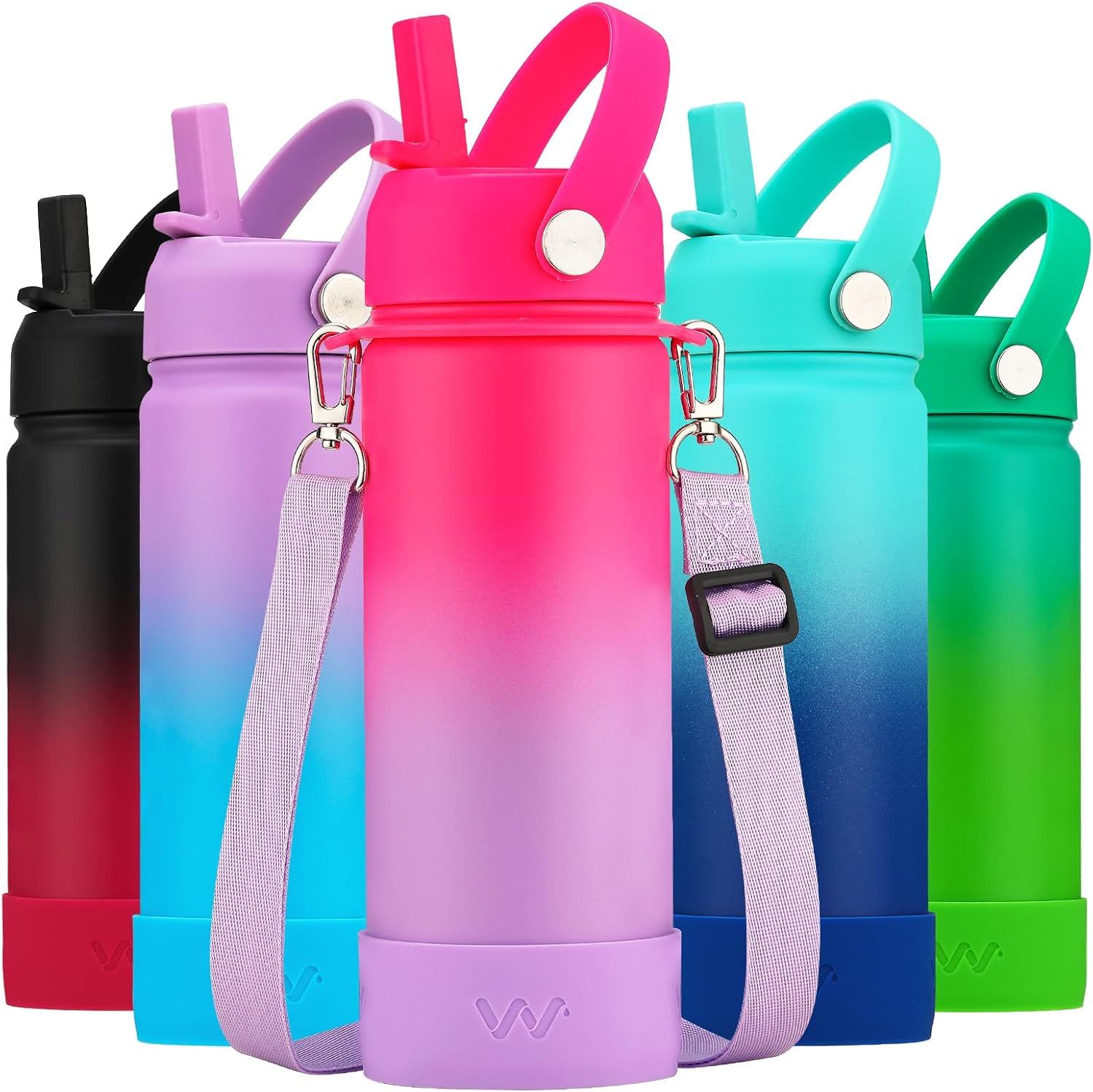 WEREWOLVES 18oz Kids Water Bottle with Straw Lid, Shoulder Strap and Boot – Insulated Stainless Steel, Reusable Leakproof Metal Water Bottles for School Boys Girls (Rose/Lilac, 18 oz) WEREWOLVES 18oz Kids Water Bottle with Straw Lid, Shoulder Strap and Boot – Insulated Stainless Steel, Reusable Leakproof Metal Water Bottles for School Boys Girls (Rose/Lilac, 18 oz)