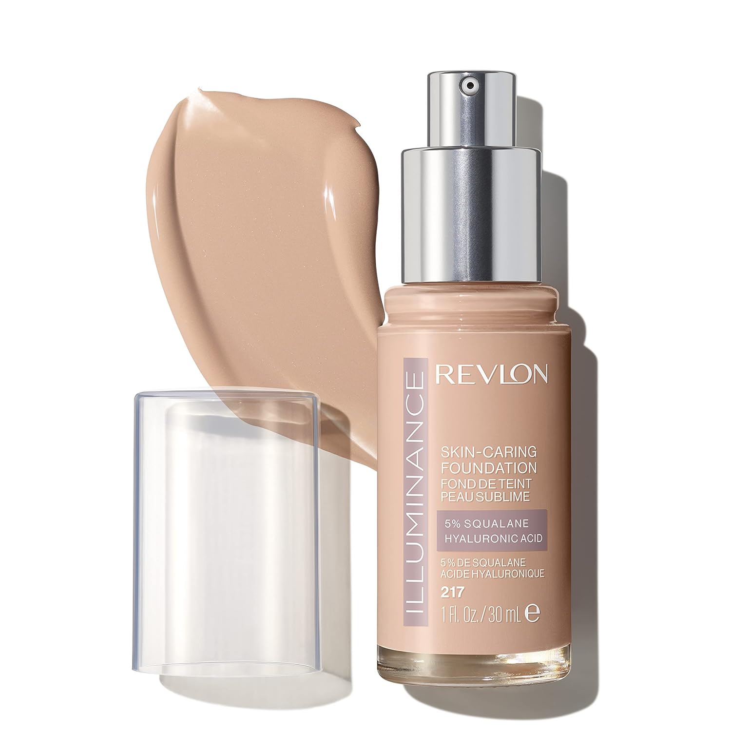 Revlon Illuminance Skin-Caring Liquid Foundation, Hyaluronic Acid, Hydrating and Nourishing Formula with Medium Coverage, 217 Beige (Pack of 1) Revlon Illuminance Skin-Caring Liquid Foundation, Hyaluronic Acid, Hydrating and Nourishing Formula with Medium Coverage, 217 Beige (Pack of 1)