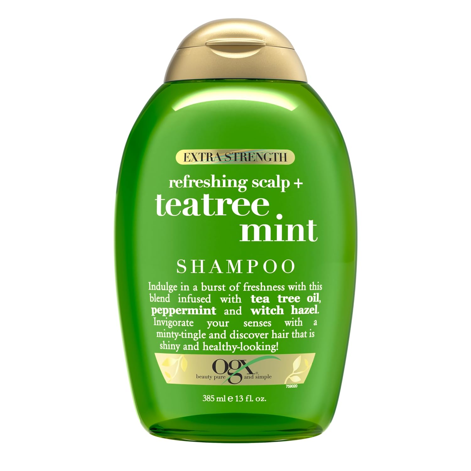 OGX Extra Strength Refreshing Scalp + Teatree Mint , Invigorating Scalp Shampoo with Tea Tree & Peppermint Oil & Witch Hazel, Paraben/ Sulfate-Free Surfactants, 13 fl oz OGX Extra Strength Refreshing Scalp + Teatree Mint , Invigorating Scalp Shampoo with Tea Tree & Peppermint Oil & Witch Hazel, Paraben/ Sulfate-Free Surfactants, 13 fl oz