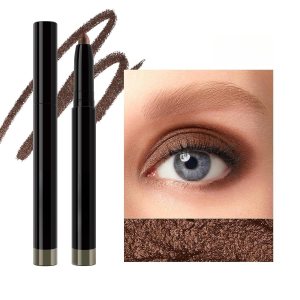 2 In1 Brown Eyeshadow Stick Eyeliner Pencil Sharpenable Multi-Use Longwear Eye liner Waterproof Eye shadow Long-Lasting Transfer-Proof Cream Matte Palette Dark Shimmer Light Glitter (# 07)