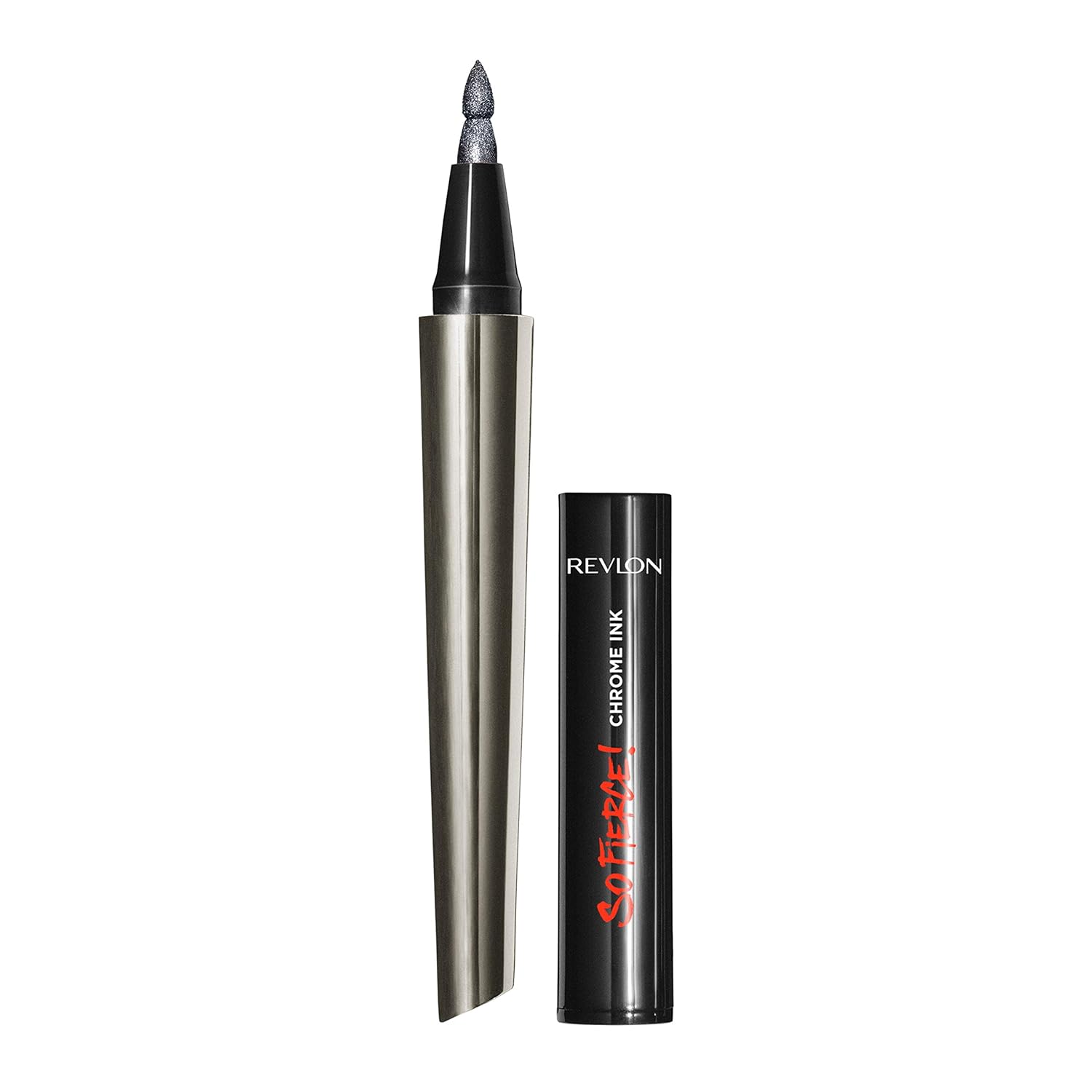 Revlon So Fierce! Chrome Ink Liquid Eyeliner, Longlasting Bold Metallic Pen Liner with Dip Ink Cap for Pearl, Shimmer Blend, 901 Gunmetal, 0.03 oz. Revlon So Fierce! Chrome Ink Liquid Eyeliner, Longlasting Bold Metallic Pen Liner with Dip Ink Cap for Pearl, Shimmer Blend, 901 Gunmetal, 0.03 oz.