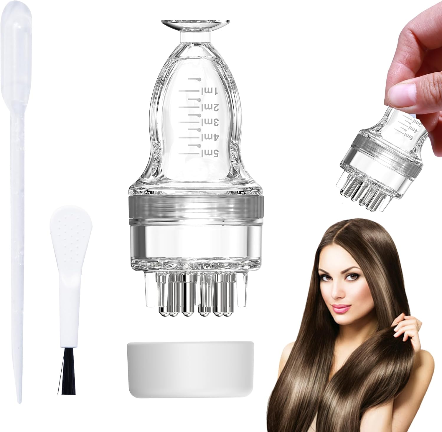 Hair Oil Applicator, Scalp Applicator Comb, Scalp Oil Applicator Brush, Scalp Massager for Hair Growth, Ideal for Essential Oils and Serums(Transparent White) Hair Oil Applicator, Scalp Applicator Comb, Scalp Oil Applicator Brush, Scalp Massager for Hair Growth, Ideal for Essential Oils and Serums(Transparent White)