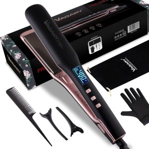 VAGARY Hair Straightener and Curler 2 in 1, Straightening Iron with Anion Hair Care. Flat Iron with Constant Temperature Set Up for All Kinds of Hair Quality. Gift for Women